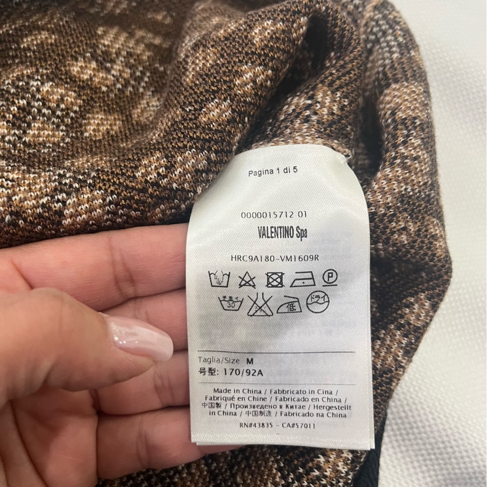 RED VALENTINO Leopard Print Long Sleeve Mini Sweater Dress Size M - Picture 10 of 10